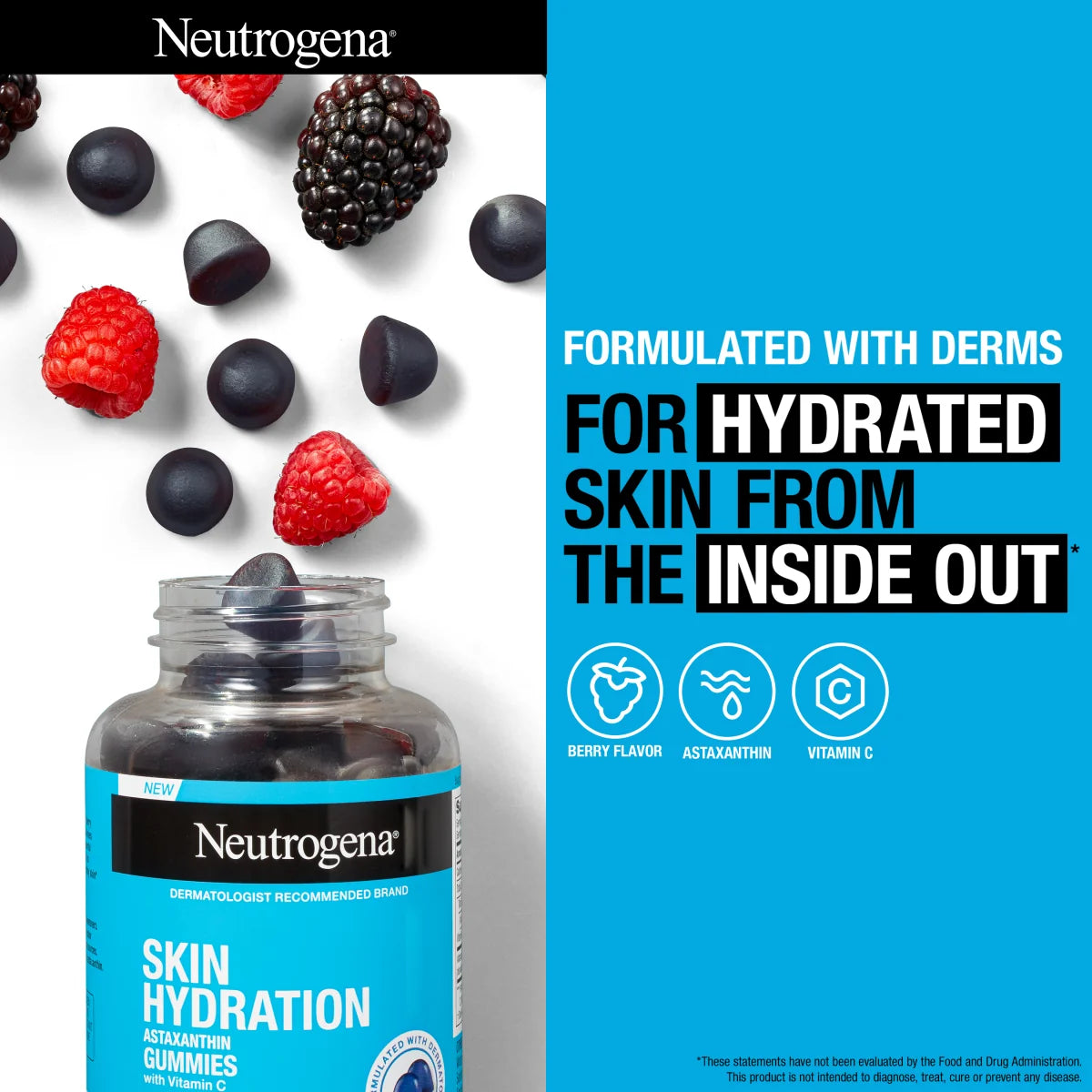 Neutrogena Skin Hydration Astaxanthin | Vitamin C Gummies | 60 Gummies