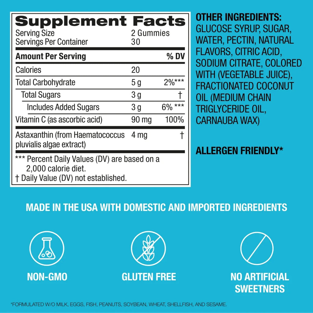 Neutrogena Skin Hydration Astaxanthin | Vitamin C Gummies | 60 Gummies