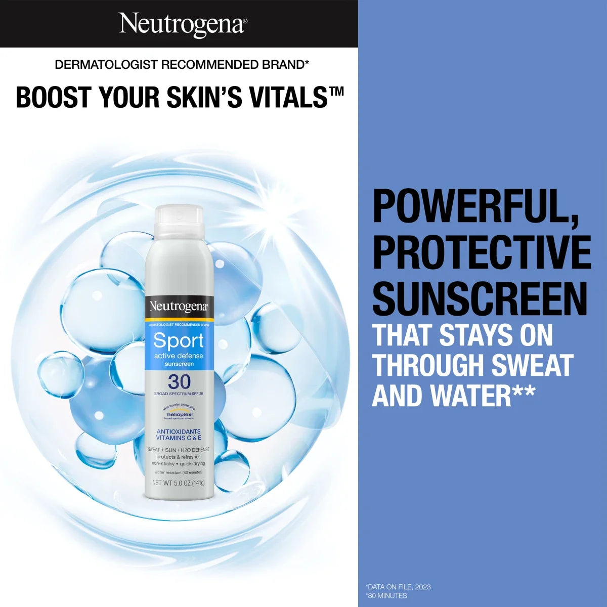 Neutrogena Sport Active Defense | Sunscreen Spray | Broad Spectrum SPF 30 | 5.0 Oz