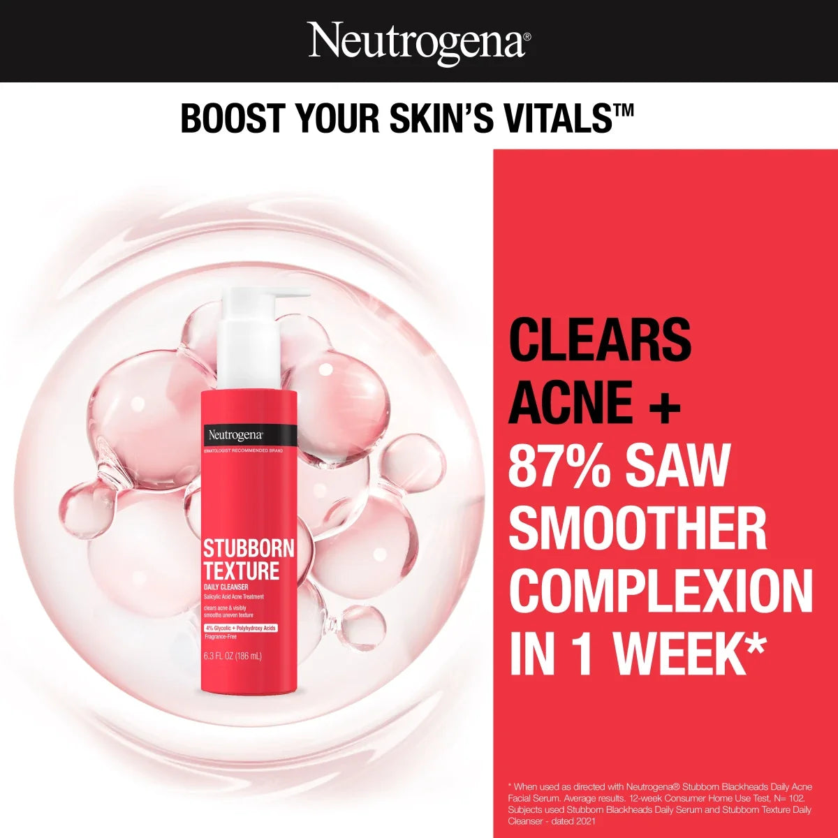Neutrogena Stubborn Texture Acne | 6.3 Fl. Oz Salicylic Acid Cleanser