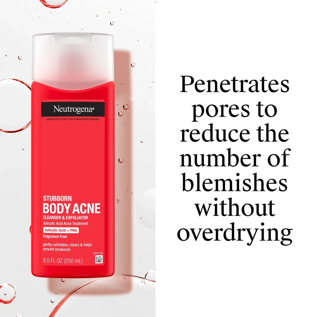 Neutrogena Stubborn Body Acne | 8.5 Fl. Oz Cleanser & Exfoliator