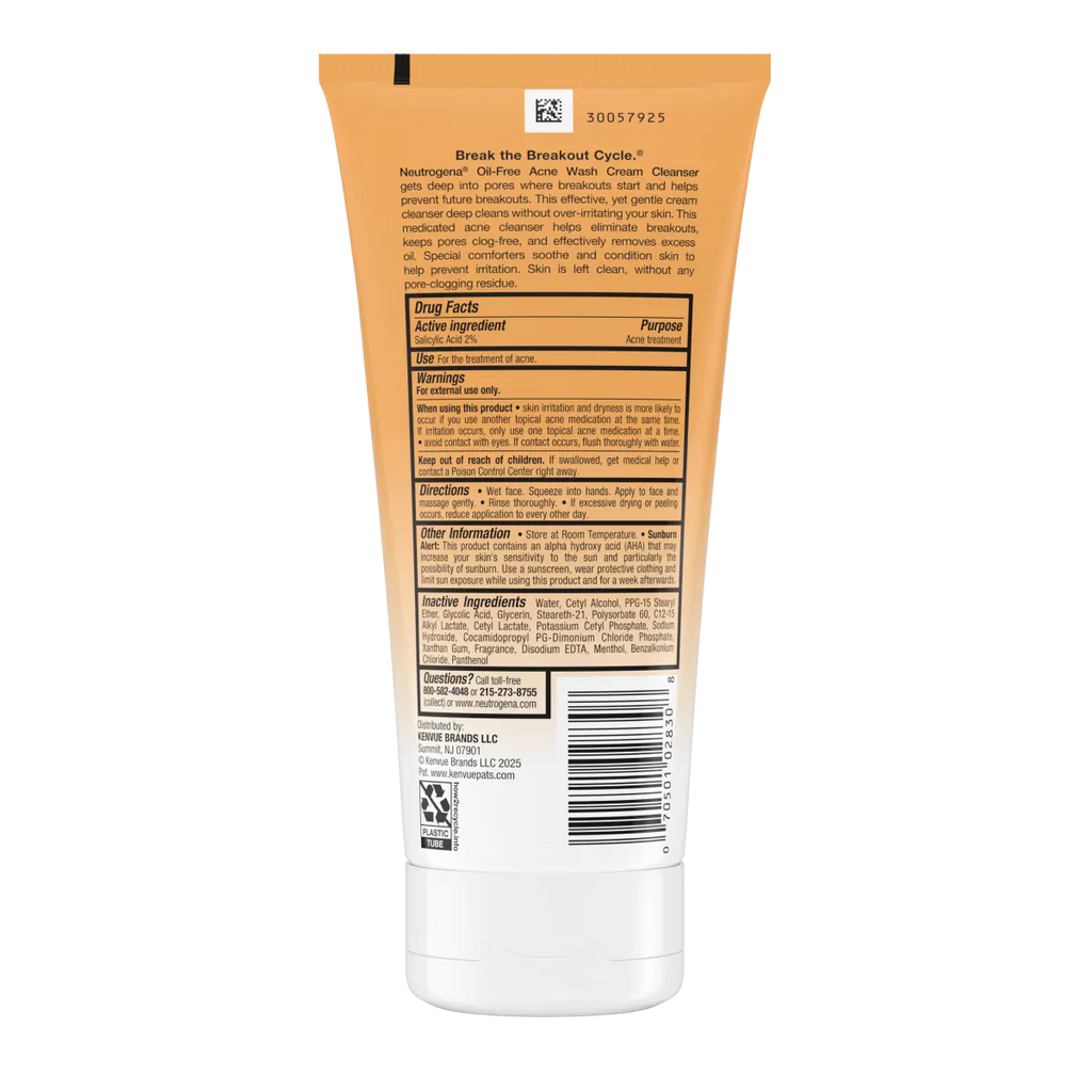 Neutrogena Oil-Free Acne Wash | 6.7 Oz | Cream Cleanser