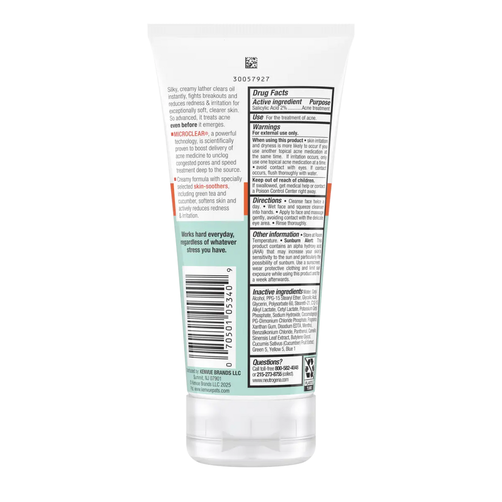 Neutrogena Oil-Free Acne Stress Control | 6 Oz | Power-Cream Wash