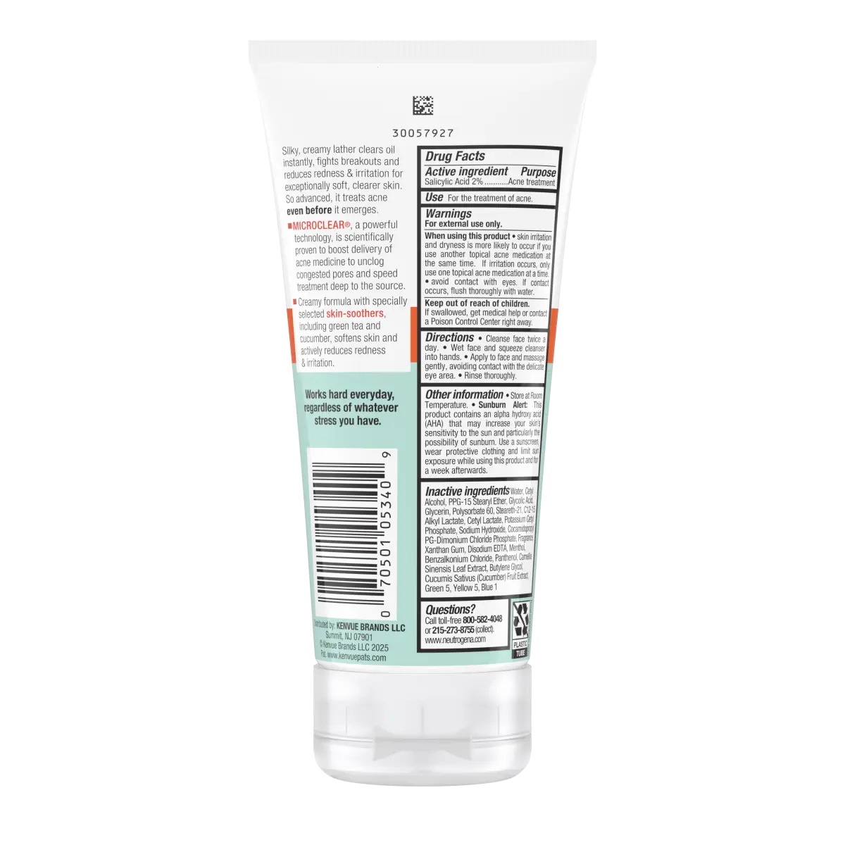Neutrogena Oil-Free Acne Stress Control | 6 Oz | Power-Cream Wash