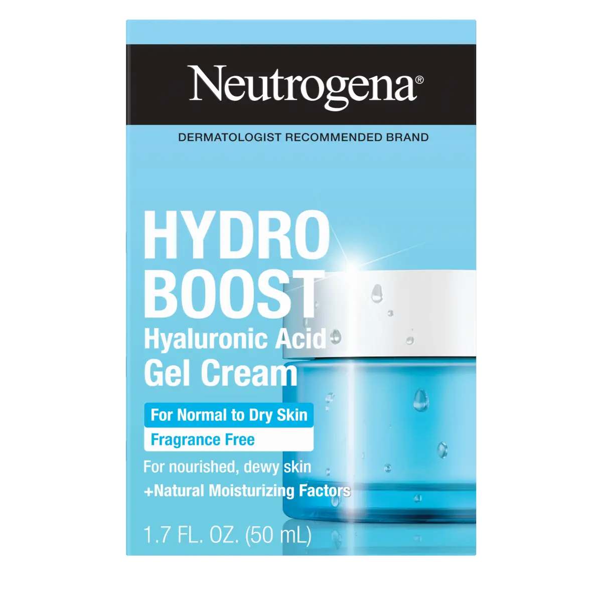 Neutrogena Hydro Boost Hyaluronic 1.7 Fl. Oz | Fragrance Free Gel Cream Moisturizer