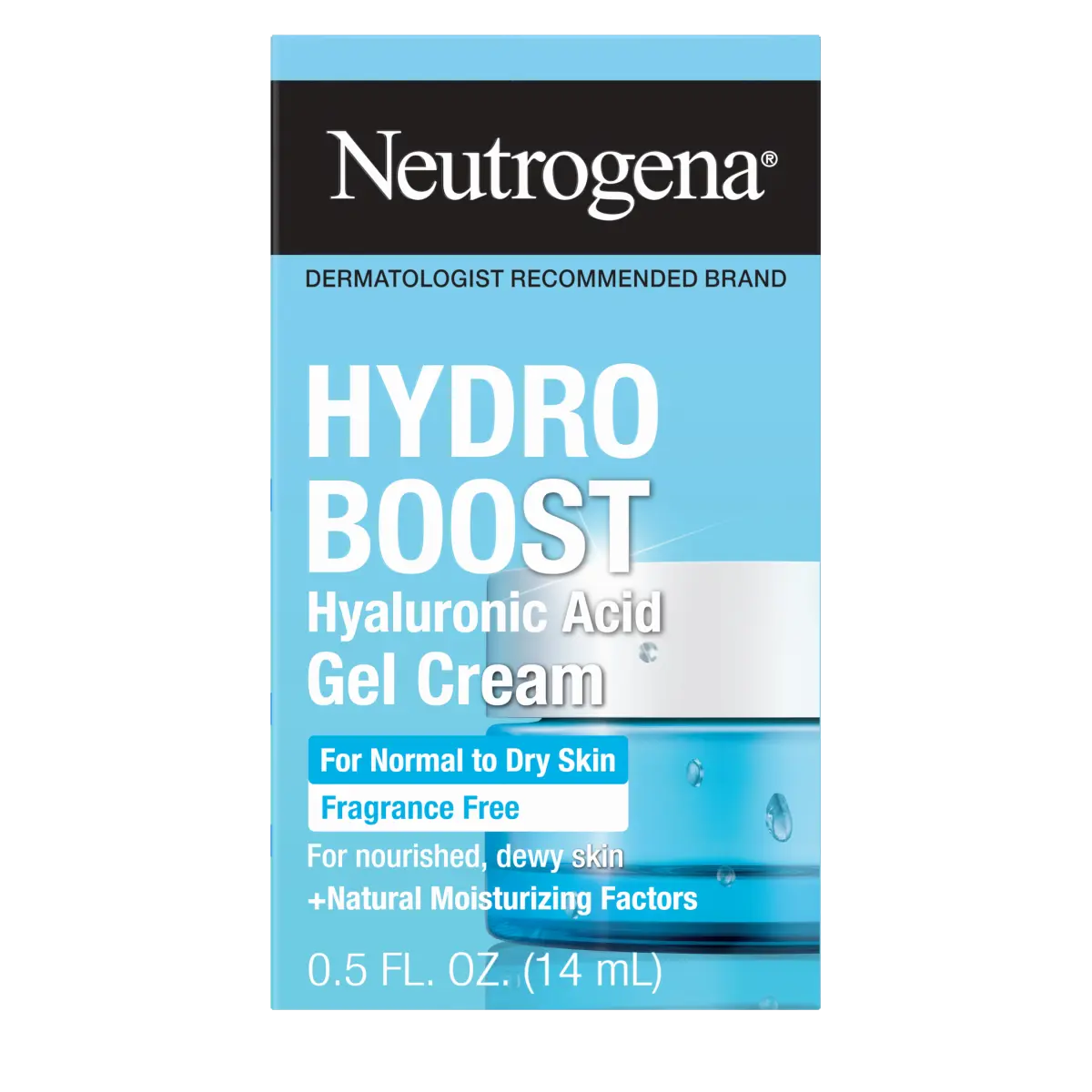 Neutrogena Hydro Boost Hyaluronic 0.5 Fl. Oz | Fragrance Free Gel Cream Moisturizer