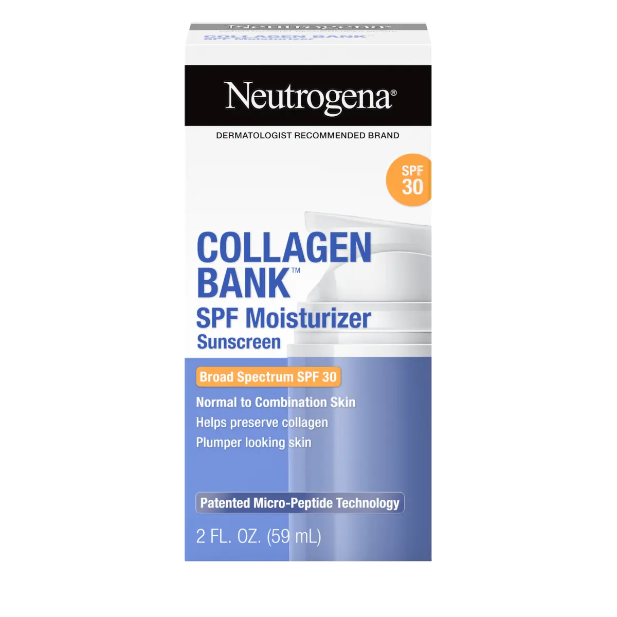 Neutrogena Collagen Bank SPF — 2 Fl. Oz | Fragrance-Free Face Moisturizer, Broad Spectrum SPF 30