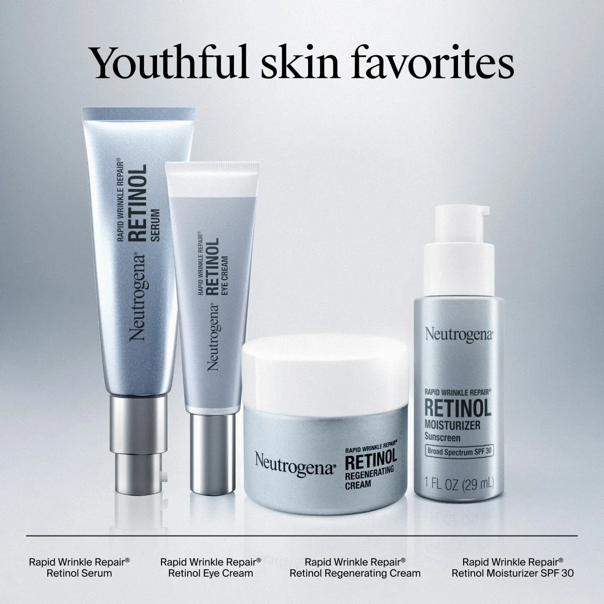 Neutrogena Rapid Wrinkle Regenerating | 1.7 Oz — Repair Cream, Regenerating Retinol + Hyaluronic Acid
