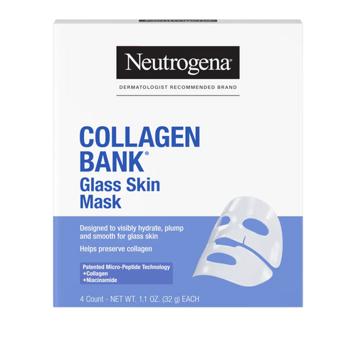 Neutrogena Collagen Bank Glass — 4 Count | Hydrogel Skin Mask