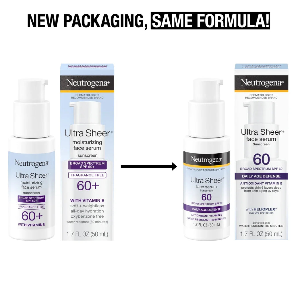 Neutrogena Ultra Sheer Face | SPF 60 | Sunscreen Serum | 1.7 Oz