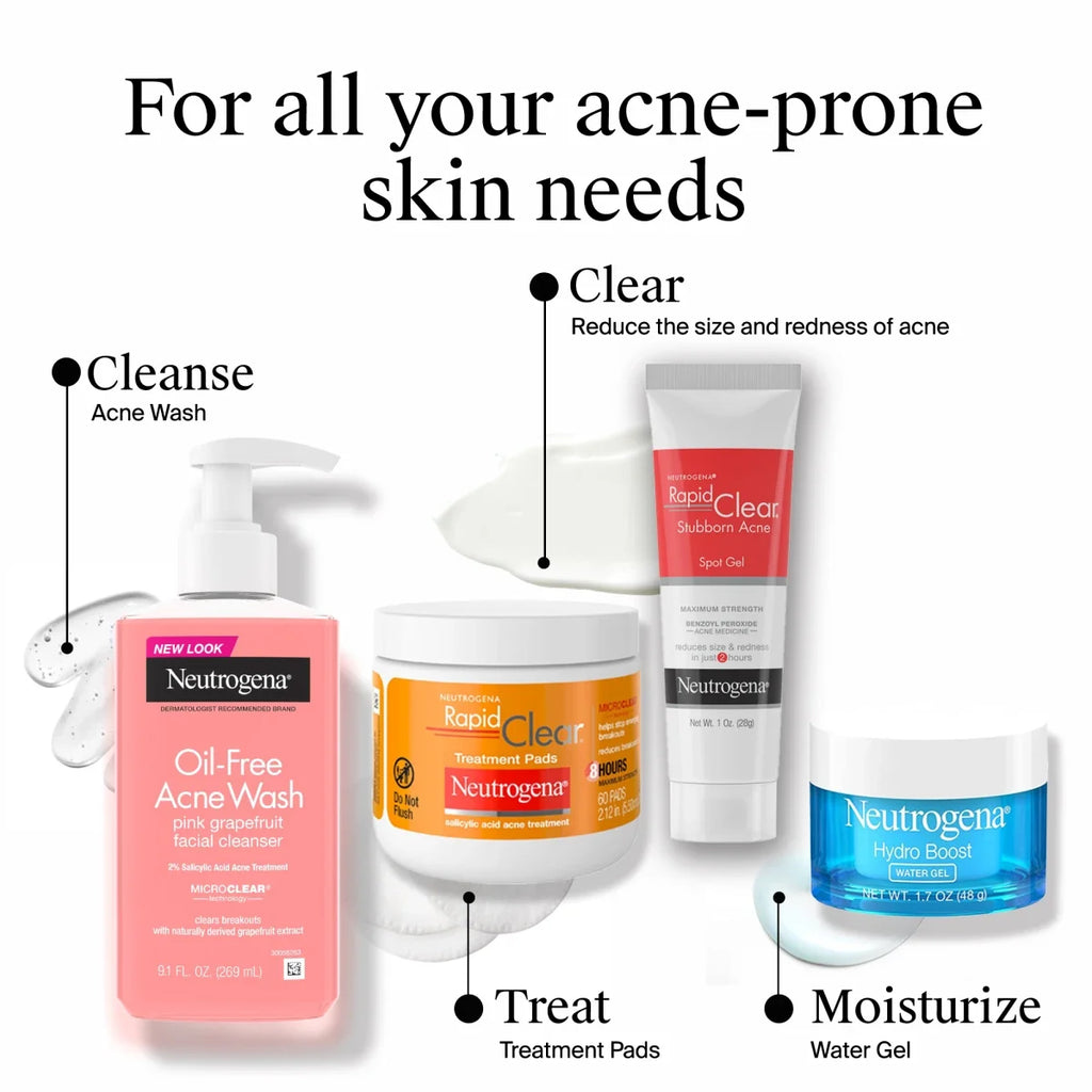 Pink Grapefruit Facial Cleanser | Neutrogena Oil-Free Acne Wash | 9.1 Fl. Oz