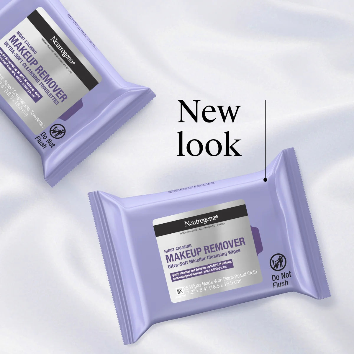 Neutrogena Night Calming Makeup — Ultra-Soft Micellar Remover Wipes, 25 Count