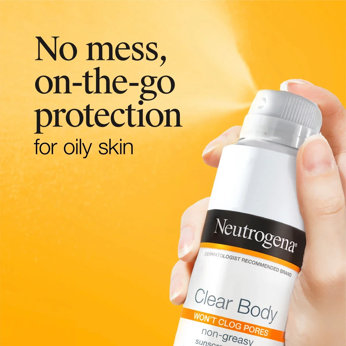 Neutrogena Clear Body SPF — Non-Comedogenic Sunscreen Spray, SPF 50, 5 oz