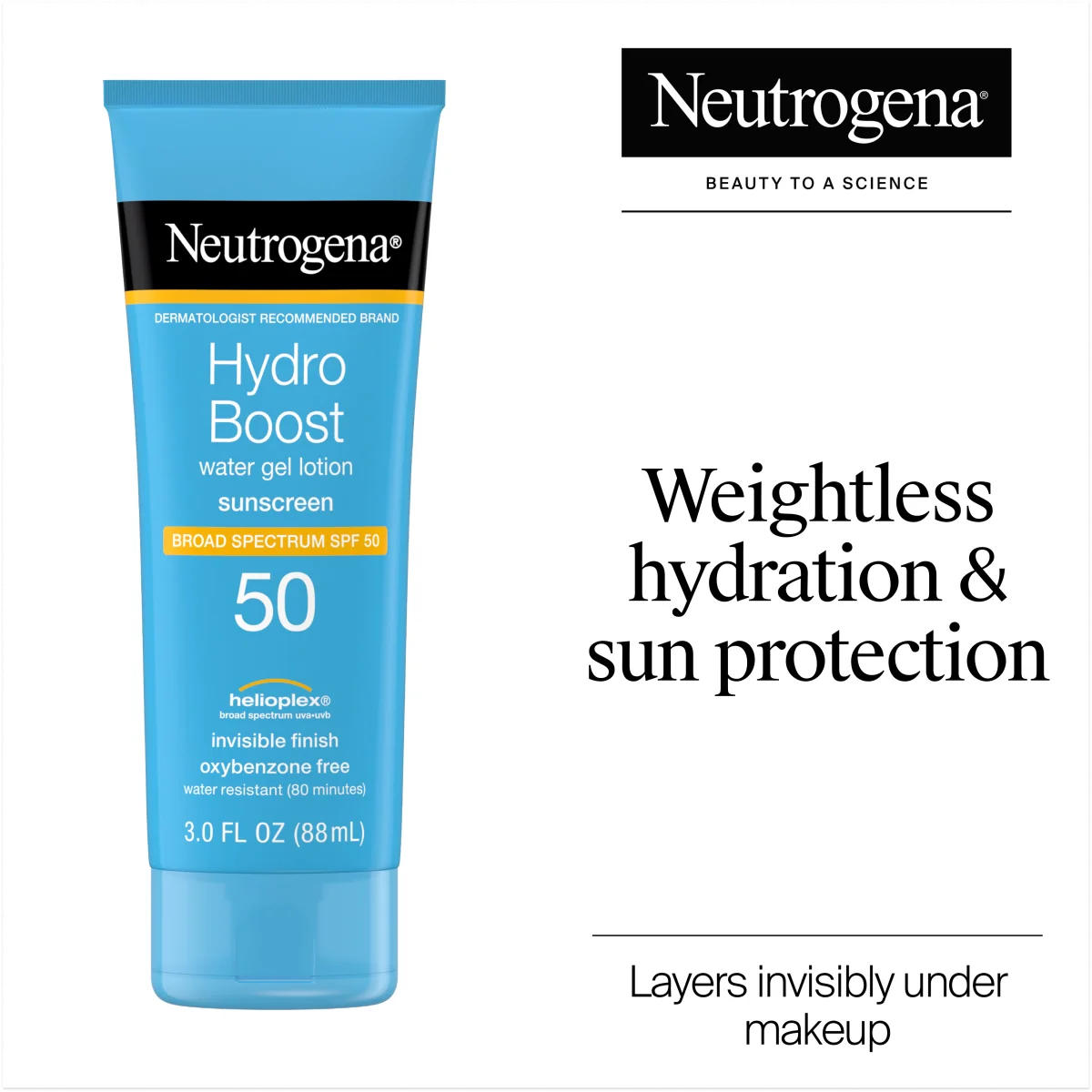 Neutrogena Hydro Boost Water — Water Gel Sunscreen Lotion, Broad Spectrum SPF 50