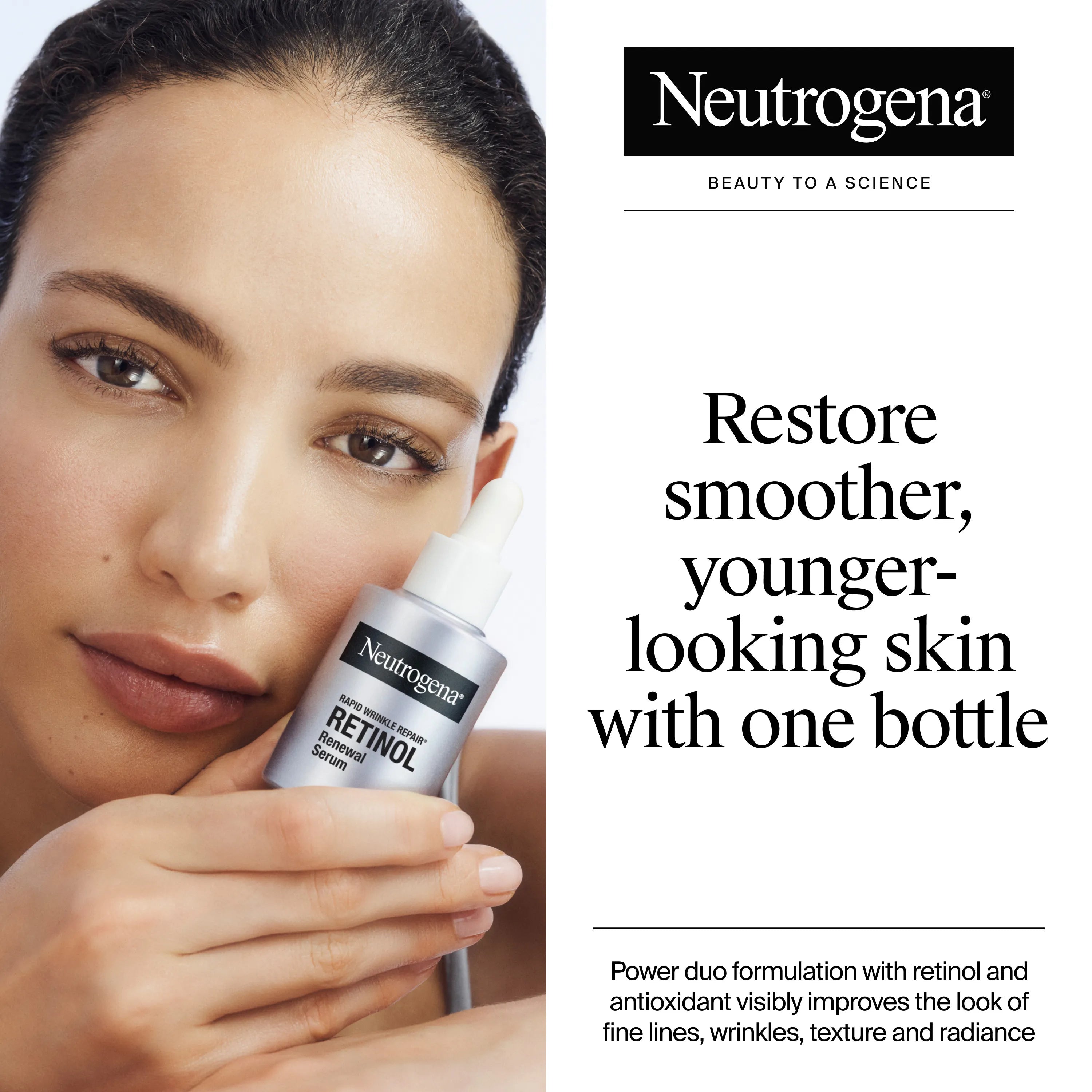 Neutrogena 2-Steps to Younger-Looking | Rapid Wrinkle Repair Serum + Hydro Boost Gel Moisturizer